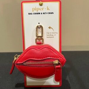 Piper-k Red Lip Bag Charm & Key Chain
